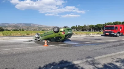 İzmir’de devrilen otomobildeki 1’i bebek 6 kişi yaralandı