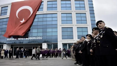 Bursa’da şehit polis memuru için emniyet müdürlüğünde merasim düzenlendi