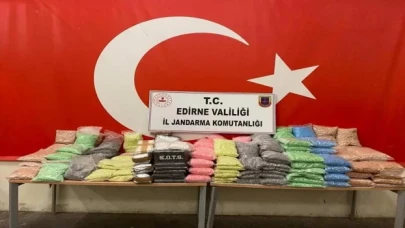 Edirne’deki operasyonlarda 576 kilo 471 gram uyuşturucu ele geçirildi