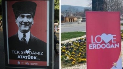"Love Erdoğan" gitti, "Tek Sevdamız Atatürk" geldi