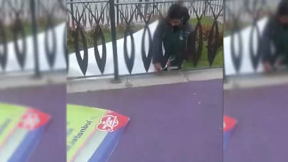 AK Parti'li belediye, İBB'nin pankartlarını söktürdü