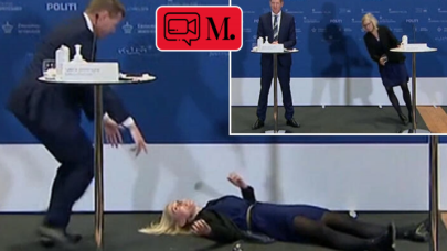 AstraZeneca aşısının kullanımının durdurulduğunu açıklarken bayıldı