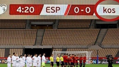 İspanya'nın "tanımadığı" Kosova'nın ismi, maç yayınında küçük harflerle yazıldı