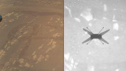 NASA'nın Mars'a indirdiği mini helikopterden ilk fotoğraflar geldi