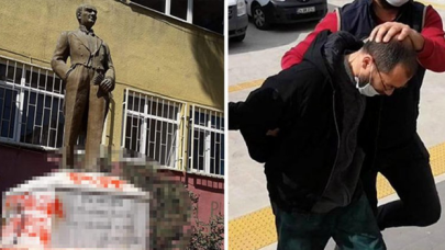 Tekirdağ'da Atatürk heykeline saldıran şüpheli adliyede