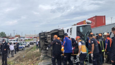 İşçi midibüsü takla attı: 20 işçi yaralandı