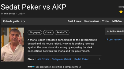 Sedat Peker'in videoları, IMDb’de listelenmeye başladı