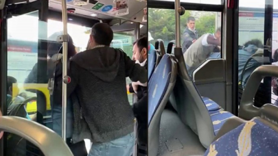 Metrobüste tekme tokatlı kavga