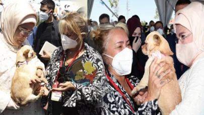 Emine Erdoğan ses telleri kesilen köpeği Yonca Evcimik'e emanet etti