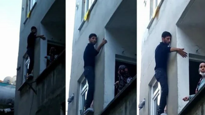 Kaçmak isteyen hırsız pencerede mahsur kaldı
