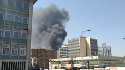 Ankara'da YHT garı binası yanındaki inşaatta yangın çıktı!