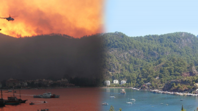 Alevler bölgeyi sardı, çıkarma gemileri tahliye için harekete geçti