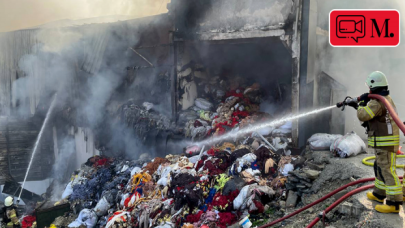 Geri dönüşüm tesisinde yangın!