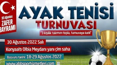 Antalya Büyükşehir 30 Ağustos Zafer Bayramında Ayak Tenisi Turnuvası Düzenleniyor
