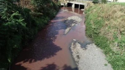 Ayamama Deresi kırmızı renkte akmaya başladı: ”İnsan kokudan kalamıyor”