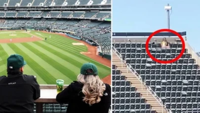 Maç oynanırken tribünde seviştiler!