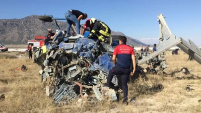 Denizli'de yangın söndürme helikopteri düştü