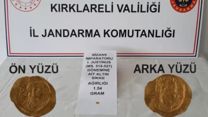 Kırklareli'de Bizans dönemine ait sikke ele geçirildi