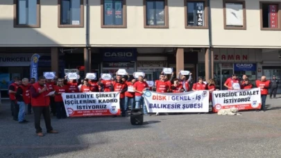 DİSK, Balıkesir’de şirket işçilerine ’kadro’ diye haykırdı