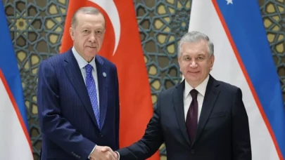 Erdoğan, Özbekistan Cumhurbaşkanı Şevket Mirziyoyev ile görüştü