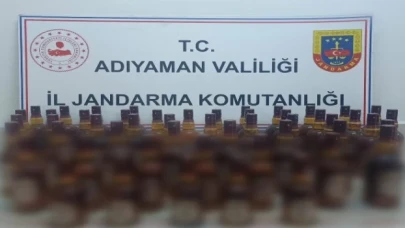 Adıyaman’da jandarma 51 şişe bandrolsüz alkole el koydu