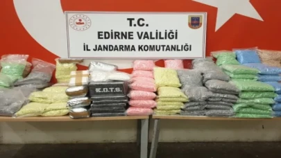 Edirne’de kilolarca uyuşturucuya el kondu