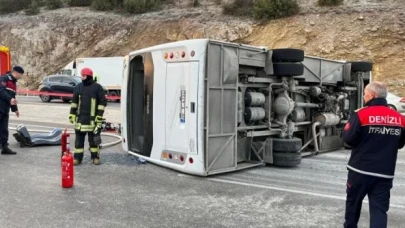 Denizli'de işçi servisi devrildi: 2 ölü, 15 yaralı