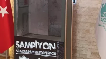 Aksaray Belediyespor'un şampiyonluk kupası çalındı