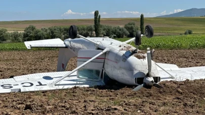 Aksaray'da eğitim uçağı düştü