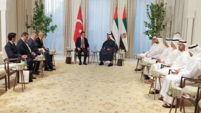 Cumhurbaşkanı Yardımcısı Yılmaz ile Bakan Şimşek, BAE Devlet Başkanı Al Nahyan ile görüştü