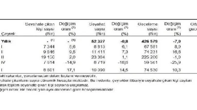 Yurt içinde ikamet eden 8 milyon 601 bin kişi seyahate çıktı