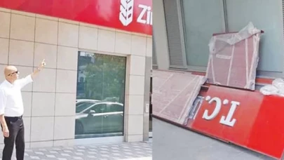 Sakarya’daki Ziraat Bankası’nın tabelasından T.C. ibaresi kaldırıldı