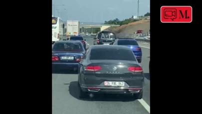 Trafik magandalarına bir yenisi eklendi: Çakarlı araçlarla otobanda konvoy keyfi