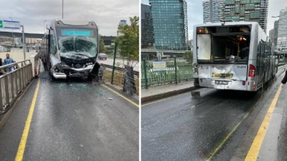 Uzunçayır durağında metrobüs kazası