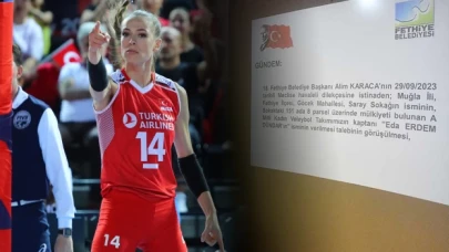 Milli voleybolcu Eda Erdem Dündar'ın ismi Fethiye'de evinin bulunduğu sokağa verildi