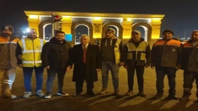 Kayseri’de Üniversite Kavşağı’nda gece mesaisi