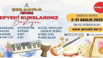 Nevşehir’de güzel sanatlar merkezi 2024 yılı 1 dönem kusları için kayıtlar başladı
