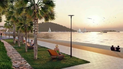 Aydın Büyükşehir Belediyesi, Kuşadası merkezde 2 bin 500 metrelik uzunluğundaki sahil şeridinde düzenleme yapmaya başladı