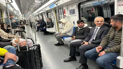 Bakan Uraloğlu Ankara uçağına metroyla ulaştı