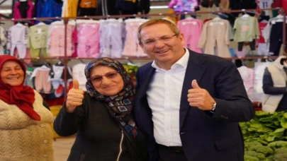 Başkan Ergin’den geleneksel pazaryeri ziyareti