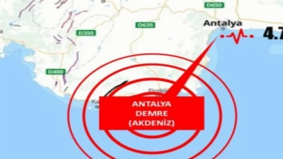 Antalya’da 4,7 büyüklüğünde deprem!
