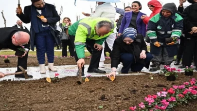 Bursa’da erguvan fidanları toprakla buluştu