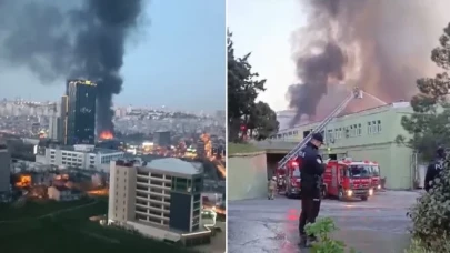 Küçükçekmece'de halı fabrikasında yangın