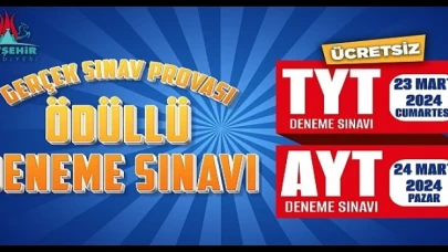 Nevşehir Belediyesi tarafından TYT ve AYT Deneme Sınavları Hafta sonu Yapılacak