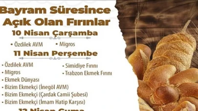 Bayramın “Nöbetçi Fırın” Listesi Belli Oldu