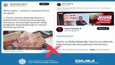 İletişim: Yiyecek ve içecekte KDV artışı yok!
