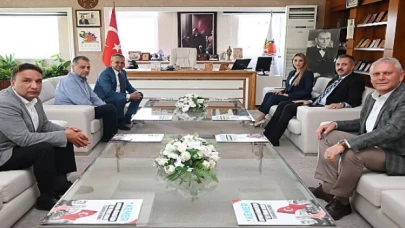 Kaymakam Solmaz ve Başsavcı Almalı’dan Başkan Topaloğlu’na ziyaret