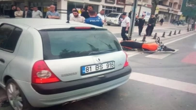 Motosiklet ve otomobil çarpıştı: 1 yaralı