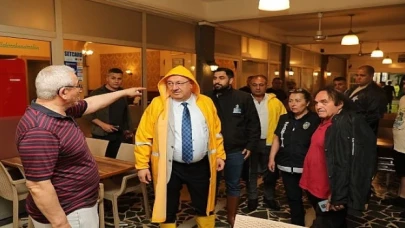 Başkan Ertaş, yağmurla mücadelede sahada