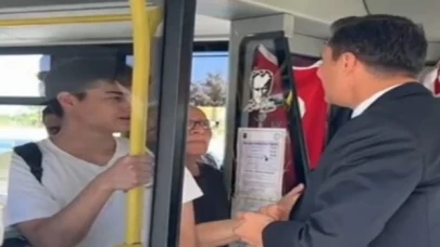 Belediye Başkanı otobüsü durdurdu, şoförü uyardı